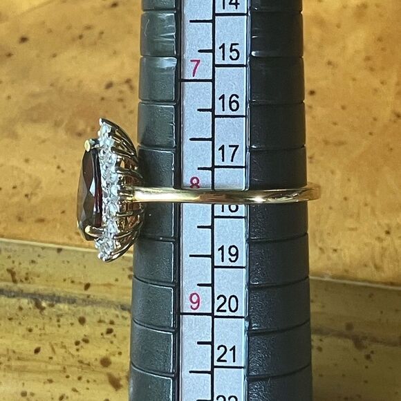 Natural Red Garnet Sterling Silver Ring Size 8 - Picture 8 of 9